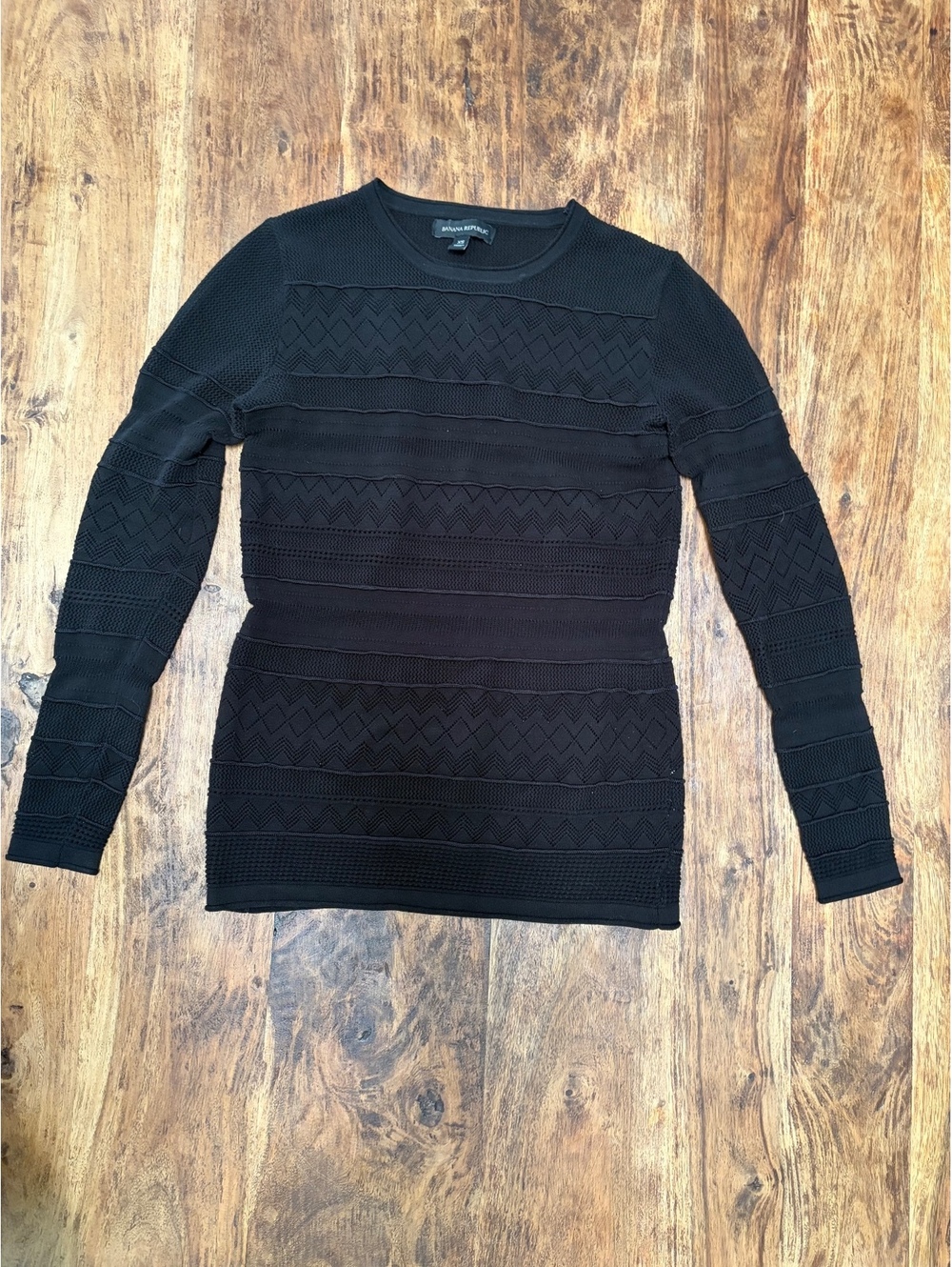 Banana Republic Women's Black Textured Knit Sweater, Size XS